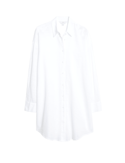 Plážová košile z čisté bavlny s límečkem