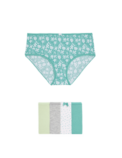 Šortkové kalhotky s vysokým pasem, z bavlny Lycra™, 5 ks