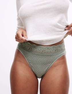 5pk Cotton Rich Printed High Leg Knickers