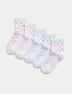 5pk Cotton Rich Striped Socks (6 Small - 7 Large)