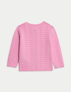 Pure Cotton Pointelle Cardigan (0-3 Yrs)