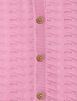 Pure Cotton Pointelle Cardigan (0-3 Yrs)