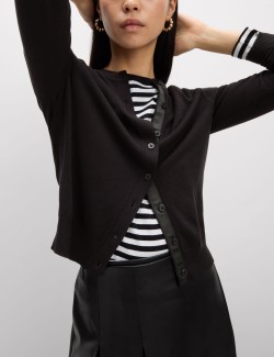 Kardigan s kulatým výstřihem a knoflíky vepředu