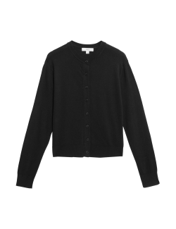 Kardigan s kulatým výstřihem a knoflíky vepředu