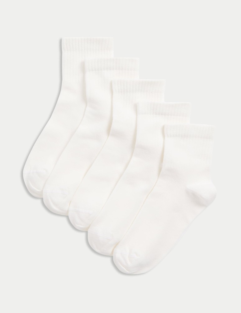 5pk Cotton Rich Sports Socks (6 Small - 7 Large)