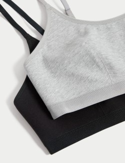 Bavlněné zkrácené topy, první podprsenka, 2 ks v balení