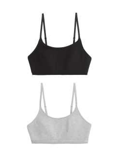 Bavlněné zkrácené topy, první podprsenka, 2 ks v balení