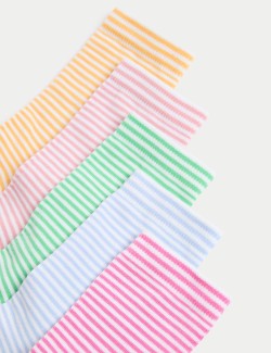 Pruhované ponožky s vysokým podílem bavlny, sada 5 párů (6 malé – 7 velké)