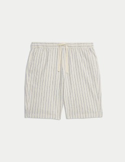 Linen Blend Elasticated Waist Shorts