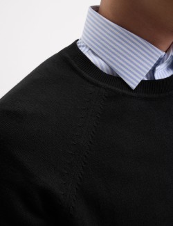 Pure Cotton Crew Neck Jumper