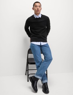 Pure Cotton Crew Neck Jumper