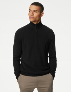 Cashmilon™ High Neck Half Zip Jumper