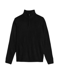 Cashmilon™ High Neck Half Zip Jumper