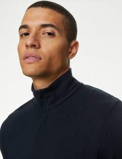 Cashmilon™ High Neck Half Zip Jumper