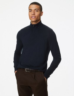 Cashmilon™ High Neck Half Zip Jumper