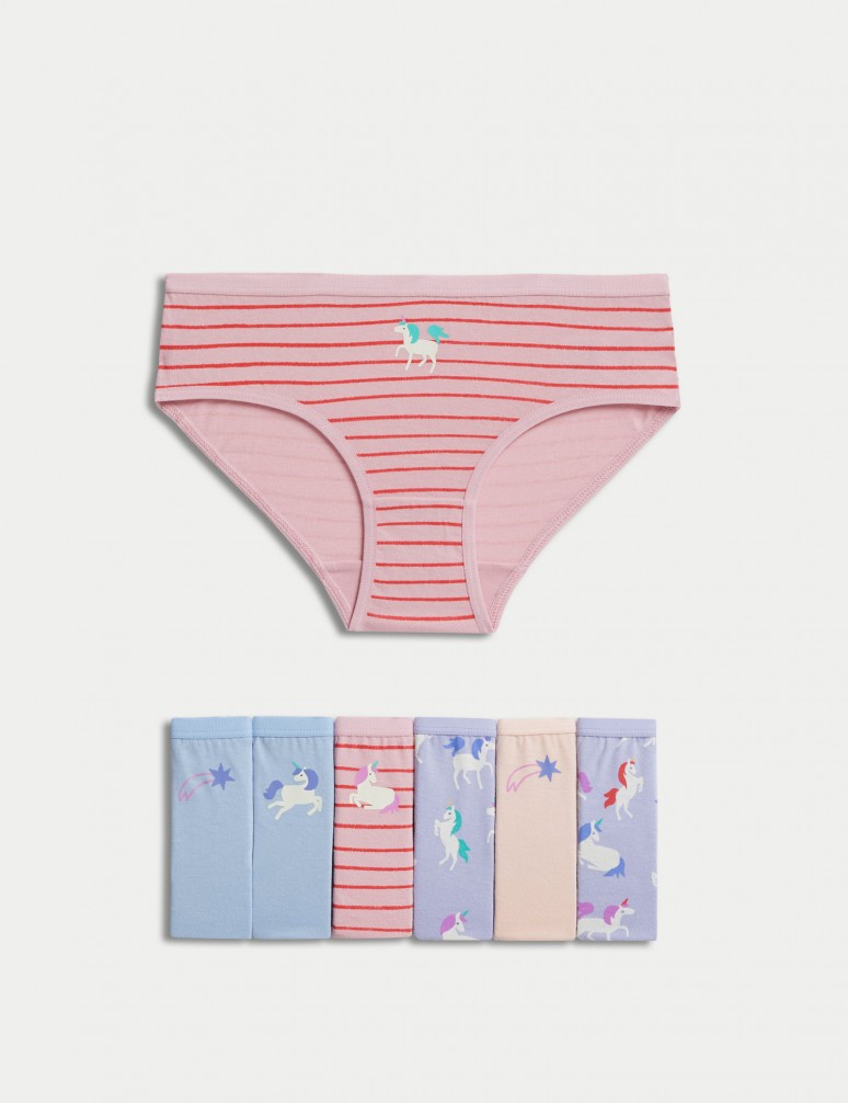 7pk Pure Cotton Unicorn Knickers (2-12 Yrs)