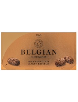 Pralinky z belgické mléčné čokolády obalené vločkami mléčné čokolády