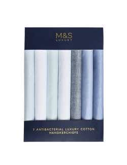 7pk Antibacterial Pure Cotton Handkerchiefs