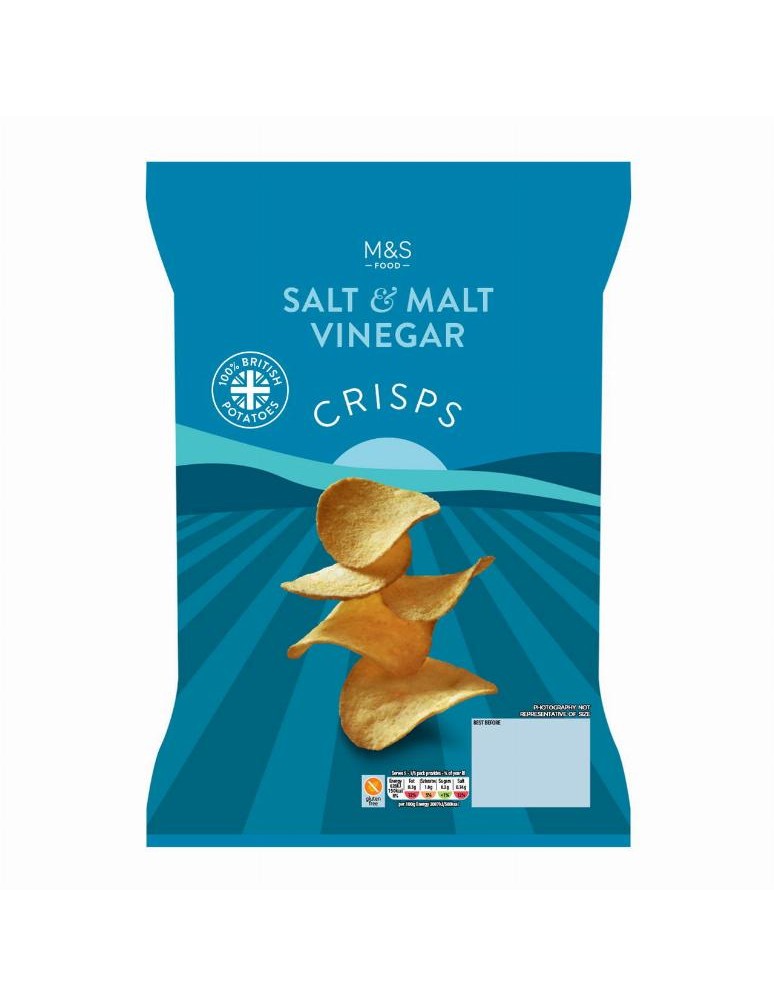 Bramborové lupínky s příchutí soli a sladového octa