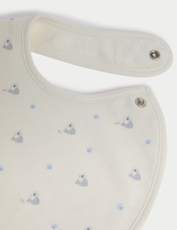 5pk Pure Cotton Dog Print Bibs