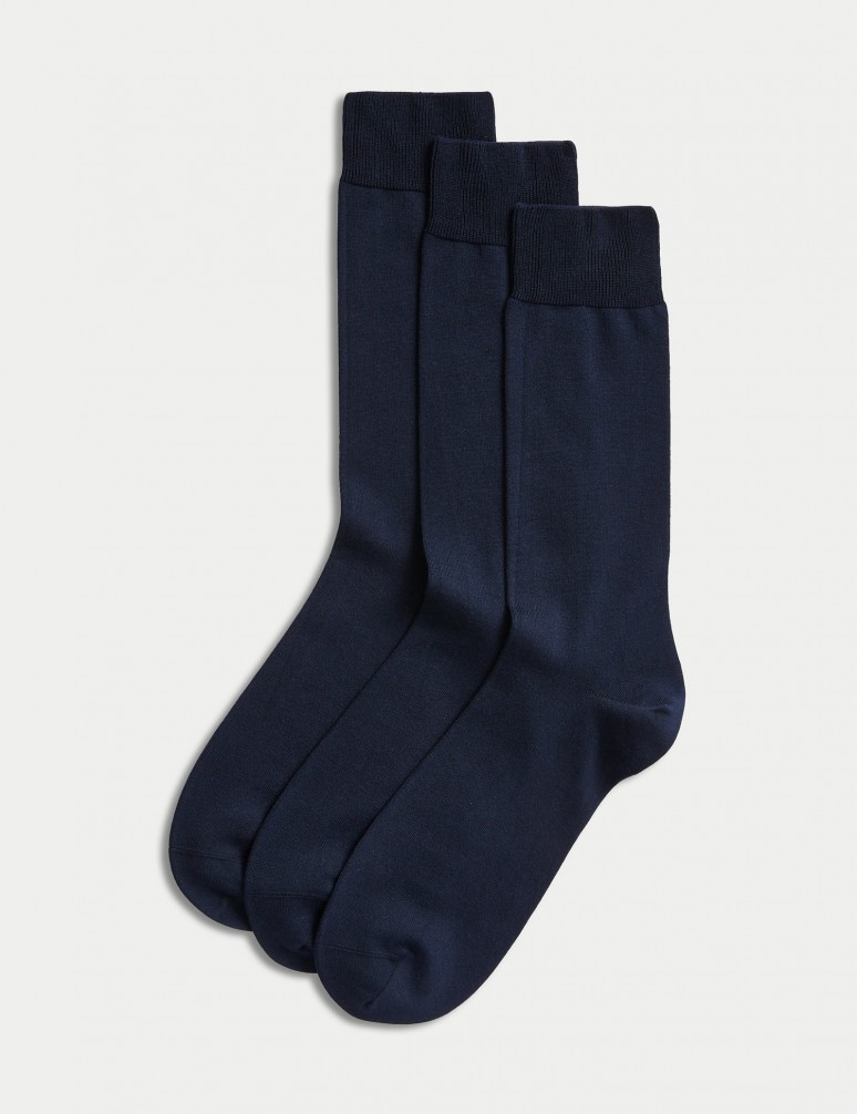 3 páry luxusních ponožek z egyptské bavlny