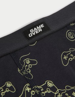 5pk Cotton with Stretch Gamer Trunks (5-16 Yrs)