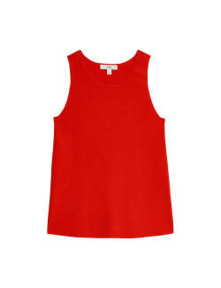 Pletená vesta s kulatým výstřihem