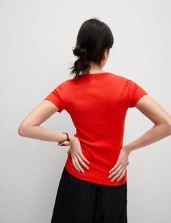 Cotton Rich Ribbed Slim Fit T-Shirt