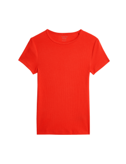 Cotton Rich Ribbed Slim Fit T-Shirt