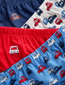 7pk Pure Cotton Car Print Briefs (2-8 Yrs)