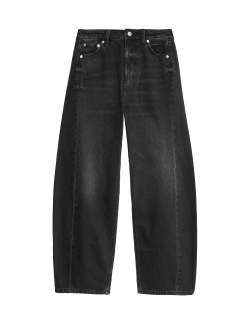 Mid Rise Barrel Jeans