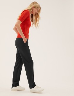 Straight Leg Trousers with...