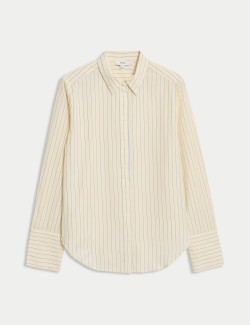 Pure Cotton Striped Collared Shirt