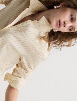 Pure Cotton Striped Collared Shirt