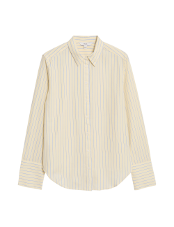 Pure Cotton Striped Collared Shirt