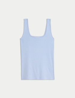 Tílkový top s hranatým výstřihem