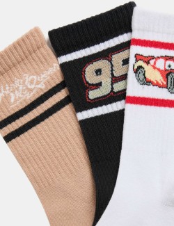 Ponožky s vysokým podílem bavlny a motivem Pixar™ Cars, sada 3 páry (6 malé – 7 velké)