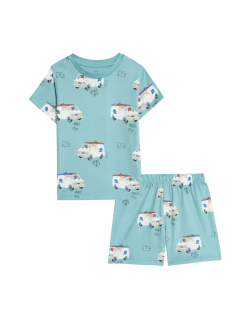 Pyžamo z čisté bavlny s dopravními prostředky (1–8 let)