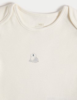 Body z čisté bavlny s potiskem psů, 7 ks (2,3 kg – 3 roky)