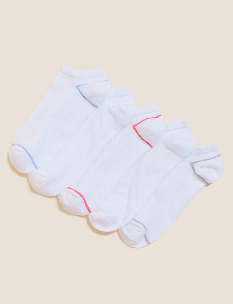 5 Pair Pack Trainer Liner Socks