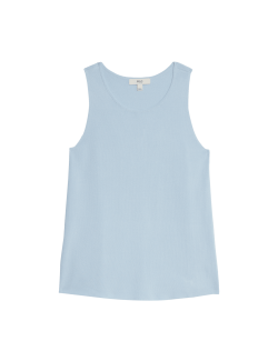 Pletená vesta s kulatým výstřihem