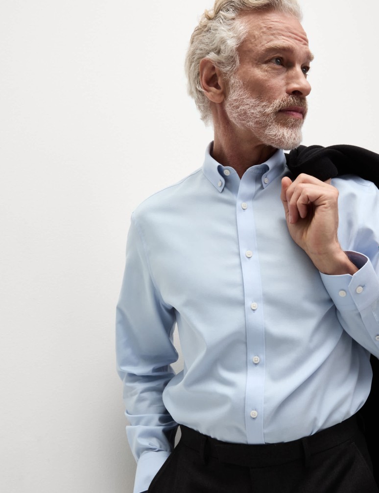 Košile z čisté bavlny klasického střihu s nežehlivou úpravou