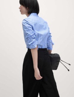 Cotton Rich Striped Fitted Shirt