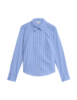 Cotton Rich Striped Fitted Shirt