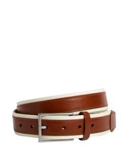 Plátěný a kožený pásek