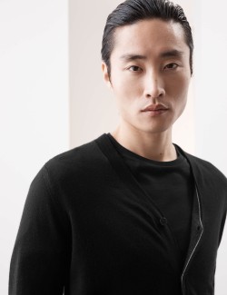 Pure Extra Fine Merino Wool V-Neck Cardigan