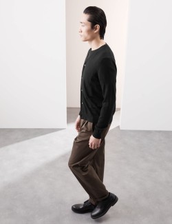 Pure Extra Fine Merino Wool V-Neck Cardigan