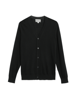 Pure Extra Fine Merino Wool V-Neck Cardigan