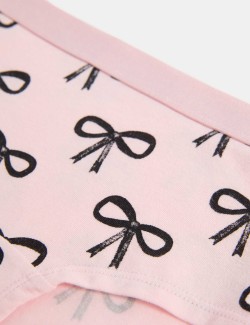 Šortkové kalhotky z bavlny se strečem a s mašlí, 7 ks v balení (5–16 let)