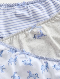 7pk Cotton with Stretch Unicorn Knickers (2-12 Yrs)